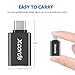 USB C Adapter, Xcords USB C to USB 3.0 Adapter (3 Pack) Fast Charge Type c Adapter for Samsung Note 8 S8 S8+, MacBook Pro, Google Pixel 2 XL, LG G5 V20, Nexus 6P 5X, HTC 10 (Black)