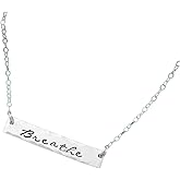 Tracy Tayan Designs Sterling Silver Breathe Bar Necklace Personalized Gifts