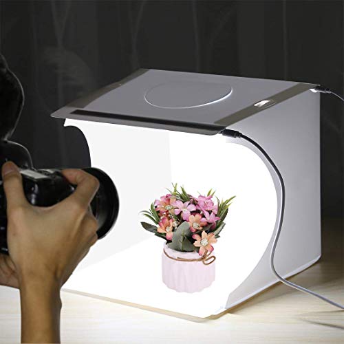 PULUZ Mini Photo Studio Light Box, Photo Shooting Tent kit, Portable Folding Photography Light Tent kit with 2 LED Panels and 6 Colors Backdrops, for Small Size Products