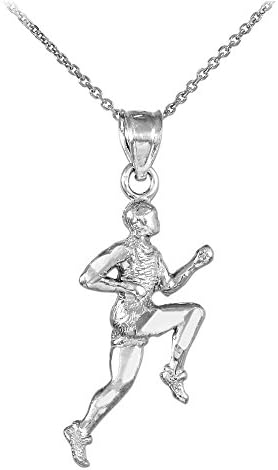 925 Sterling Silver Runner Pendant Necklace, 16"