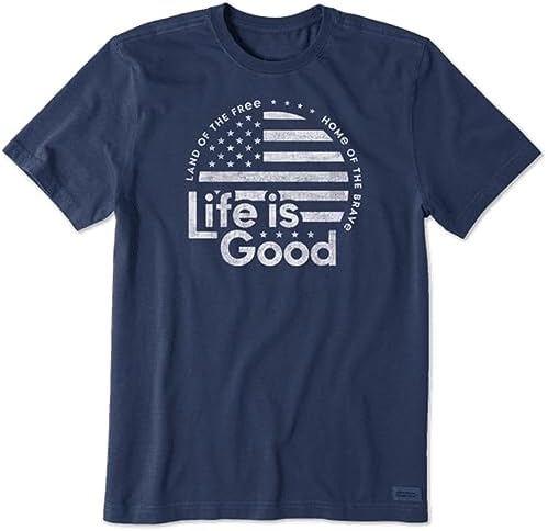 Life is Good Men's Crusher Tee Shirt, Short Sleeve Cotton Graphic