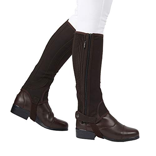 Brown, XL Derby Origjnals Adult & Kids Suede Leather Half Chaps Zipper
