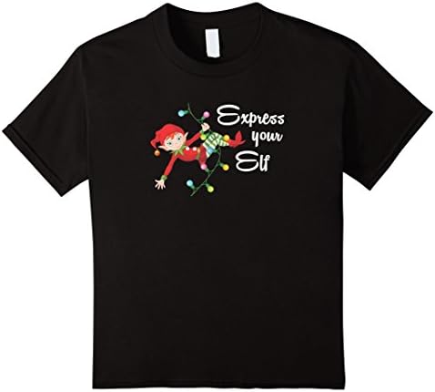 Kids Fun Christmas Express your Elf t-shirt 10 Black