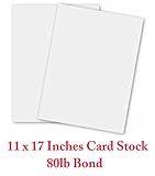 White Card Stock - 11 X 17 in 80 Lb. Cover Smooth (218gsm) - 50 Sheets