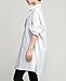 ellazhu Women Loose Casual Solid Long Sleeve Cotton Shirt Tops Blouse WO50 White