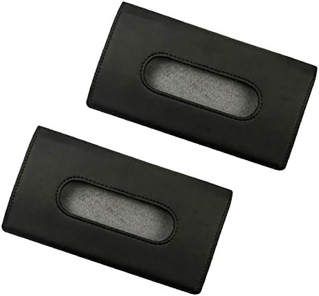 Felimoa 車用ティッシュケース 薄型タイプ サンバイザー シートポケット 2点セット ブラック