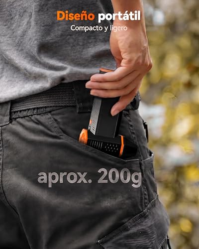 WOLFBOX Sopladora de Aire Inalámbrica MF50, Turbo Potente 110,000 RPM (3 Velocidades, 5000mAh), Limpiador Portátil de Polvo para PC, Teclado, Auto y Asador, 120W