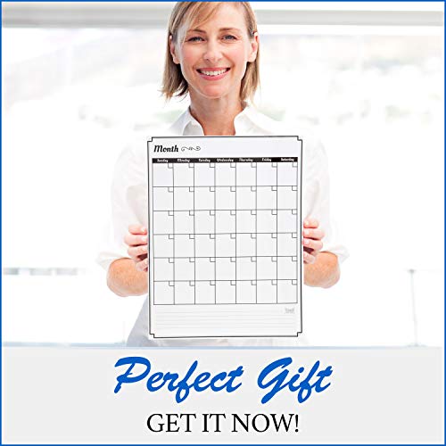 Dry Erase Monthly Calendar Set - Large Magnetic White Board & Grocery List Organizer for Kitchen Refrigerator (Vertical) - Thumbnail 7