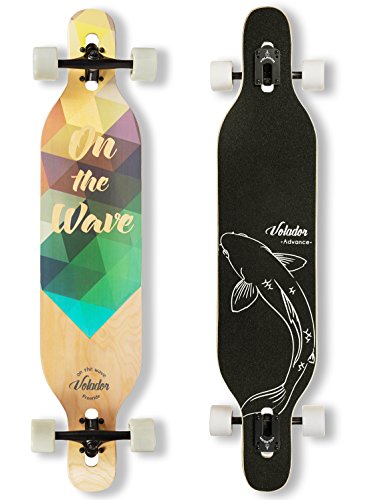 VOLADOR 42inch Freeride Longboard Complete Cruiser (Drop Through Deck - Camber concave)(Cocktail)