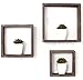 BARNWOODUSA Espresso Rustic Shelves, Square Floating Wood Shadowbox, Home Decor, Set of 3
