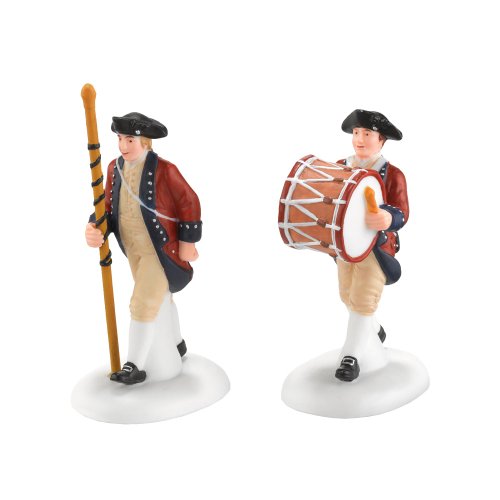 Department 56 Williamsburg Village Drum Major and Bass Drummer Accesssory Figurine