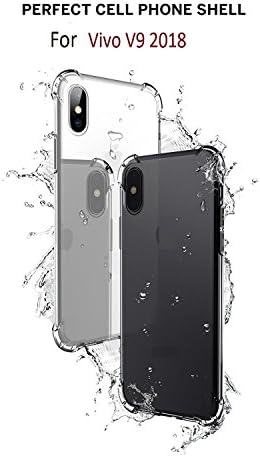 Dashmesh Shopping® Anti-Shock Flexible Protective Shockproof Hybrid Protection Back Cover with Bumper Corners for Vivo V9 (Transparent)