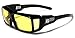 Polarized Rectangular Fit Over Sunglasses with Side Shields YELLOW LENS