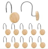AmazorHome Silvery Shower Curtain Hooks, Round Log