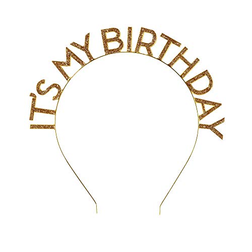 Talking Tables Gold Its My Birthday hoofdband voor hem of haar | Feesthoofddeksel accessoire voor kinderen of volwassenen,