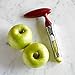 Apple Corer Lever Tool by BRIGHT KITCHEN Stainless Steel Pear Fruit Seed Remover Cherry Red Grip with Serrated Blade