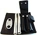 Leather Cigar Gift Set, 2 Humidor Tubes, Stainless Steel Cigar Cutter
