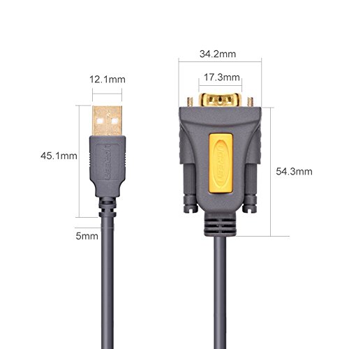 UGREEN 6FT DB9 Male 9 Pin USB to Serial Adapter, RS232 to USB Cable