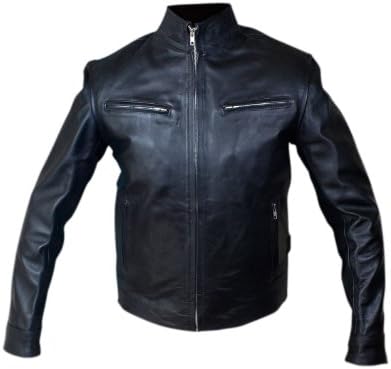Mens Leather Jacket - Fast and Furious 6 Dominic Toretto Vin Diesel Black Leather Jacket - Extra Small
