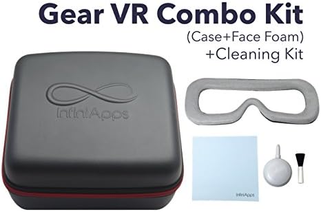 InfiniApps Samsung Gear VR Combo Kit: Semi-Hard Compact Travel Bag + Face Foam Replacement Compatible with ALL generations of Gear VR