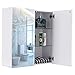 Tangkula Bathroom Medicine Cabinet, Wide Wall Mount Mirrored Cabinet with Adjustable Shelf, Bathroom Double Mirror Door Cabinet (24
