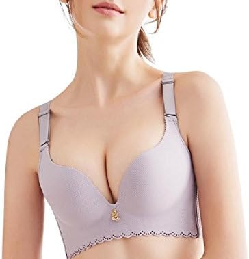 Vska Women's Plus-Size Athletic Non Padded Basic Cotton Bra Dark Grey 34C
