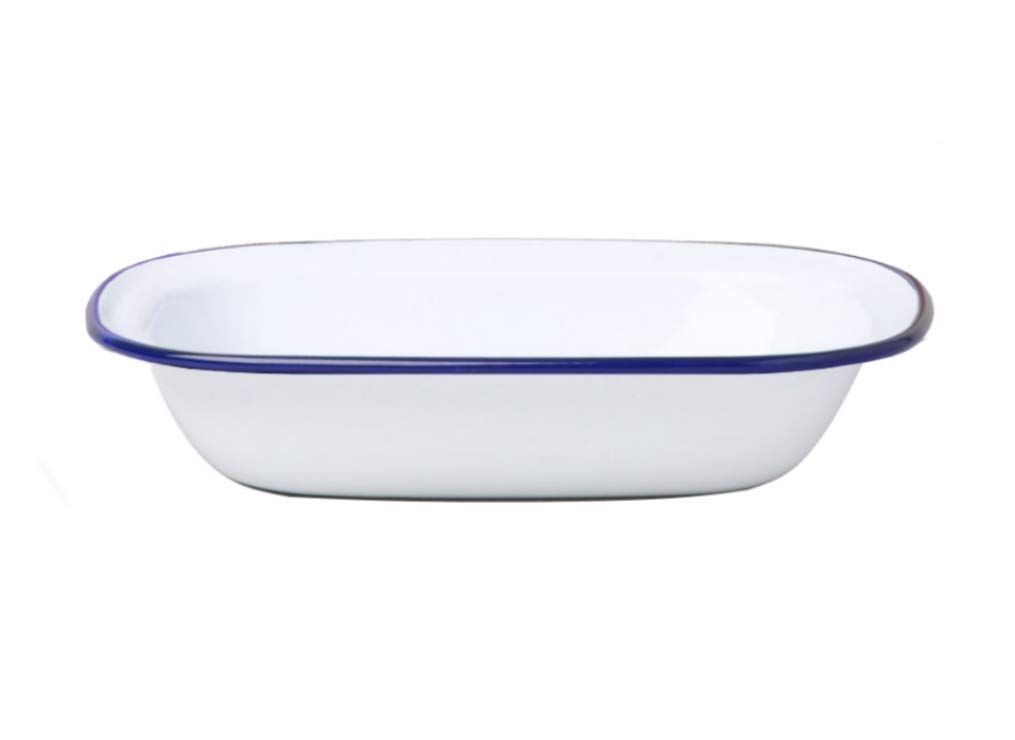 Dunlevy Enamel Pie Dish Roasting Tray Enamel Plate Tray Serving Roaster Casserol Pan (Pie Dish - 26cm)