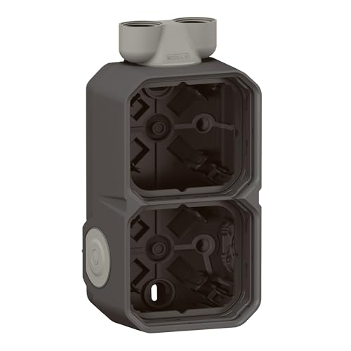 LEGRAND, Plexo New 069610L Boîtier de montage en saillie pour pièces humides, 2 membranes, 2 entrées de câble ISO 20, installation horizontale et vert