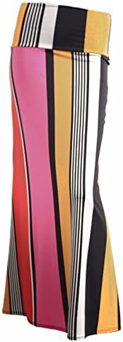 Gravity Threads Women's Fashion Designer Pattern Maxi Skirt, Pink Color Block XL
