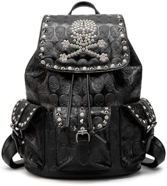 Amazon.com: SandraWang ‌Gothic Skull Studded Backpack for Women