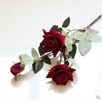 Lxxjj Big Red Flower Rose Hand Bouquet Simulation Fake Flower Silk