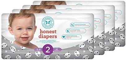 Honest Baby Diapers, Pandas, Size 2 (160 Count)
