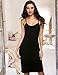 Avidlove Women Slip Dress Sexy Chemise Lingerie V Neck Nightgown Casual Tan Dress (Black,XL)