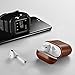 Leather Case for Apple AirPods, Classic Series - Air Vinyl Design, Protective Case Cover (Saddle Brown)