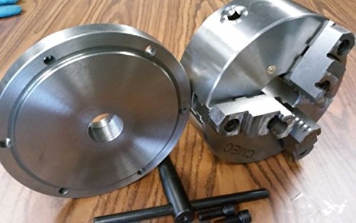6" 3-JAW SELF-CENTERING LATHE CHUCK top & bottom jaws w. 1-1/2"-8 daptor plate - Thumbnail 4