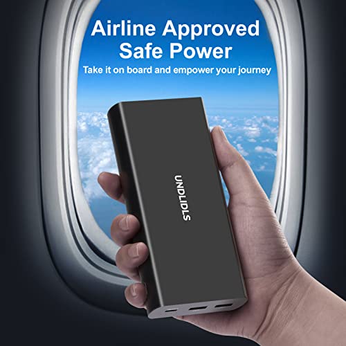 Undlidls Power Bank, 15W USB C Schnelles Aufladen 20000mAh Externer Akku, DREI 3.4A-Ausgänge Handy Powerbank mit Taschenlampe Kompatibel für Phone 13 Samsung Galaxy S20 Huawei Xiaomi Android mehr