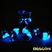 Bescon Two-Tone Glow-in-The-Dark Polyhedral Dice Set Blue Dawn, Luminous RPG Dice Set d4 d6 d8 d10 d12 d20 d% Brick Box Pack