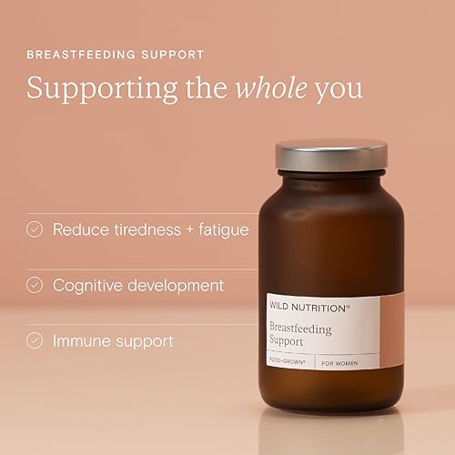 WILD NUTRITION Food-Grown Breastfeeding Support | Breastfeeding Vitamins with Fenugreek & Stinging Nettle | Postnatal Vitamins to Support Fatigue with Vitamin B6, Zinc, Iron, & Selenium | 90 Capsules