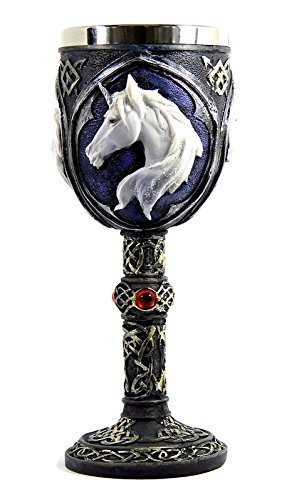 Celtic Goblet with White Unicorn Head by Bellaa