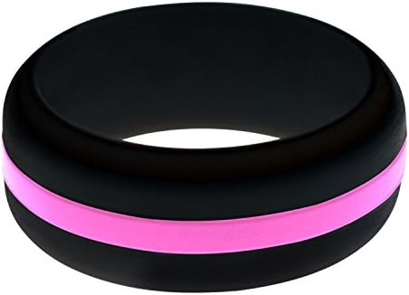 FLEX Ring - Womens Mens Black Silicone Ring - Changeable Color Bands - Many Colors - Safe, Durable, Everyday Wear Wedding Band - 1 Ring - Sizes 4-16