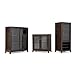 SIMPLIHOME Bedford SOLID WOOD Universal TV Media Stand, 53.9 inch Wide, Living Room Entertainment Center, Storage Cabinet with Glass Doors, for Flat Screen TVs up to 60 inches in Dark Tobacco Brown