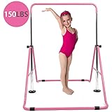 DOBESTS Gymnastics Bar for Kids Gymnastics Equipment for Home Folding Junior Training Bar Expandable Kip Bar for 3-7 Years Old Children