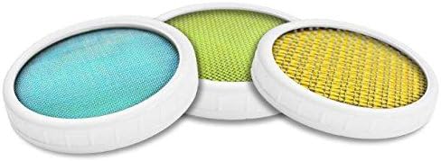 Stainless Steel Straining / Sprouting 3 Pc Lid Set (Wide-Mouth)