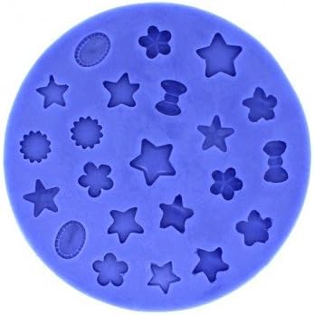 22 Mini Stars and Bows Chocolate Candy Clay and Fondant Mold