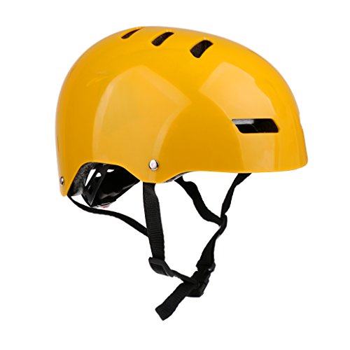 Dolity Water Sports Safety Helmet & Adjustable Chin Strap for Kayak Canoe Boat Rafting Wakeboard Skateboard Cycling - Choice of Color - bright yellow