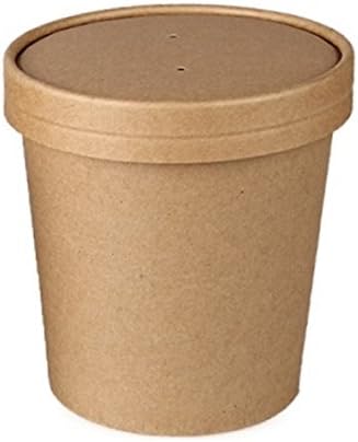 Download Amazon Com Safepro 16 Oz Kraft Paper Soup Cup With Vented Paper Lid Catering Take Out Hot And Cold Deli Food Containers With Matching Covers 100 Home Kitchen