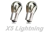 GP Thunder 1156 7506 Amber Silver Chrome bulbs (1156 Straight Pin) Front Rear Turn Signal Brake light, Parking Light, Running lights GP-1156-CA