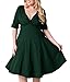 Nemidor Women's Vintage 1950s Style Sleeved Plus Size Swing Dress