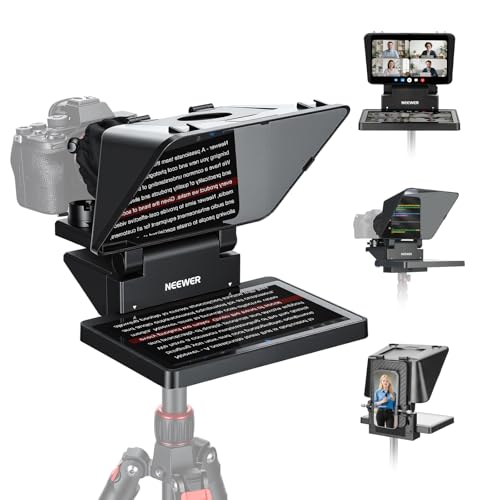 NEEWER 2 in 1 Teleprompter 11 Inch with Monitor, Supports Screen Mirroring, Portable Prompter for Camera Mobile Phone Webcam Windows MacOS for YouTube Twitch Live Streaming Conference, X11
