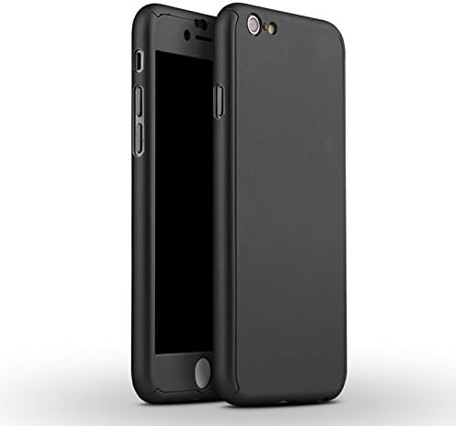 iPhone 6s Plus Case, SpigodTM 360 Protection Luxury Ultra Thin Hybrid Acrylic Hard PC Tough Cover Armor Defender Protective Cases with Tempered Glass for Apple iPhone 6s Plus 5.5" (Black)